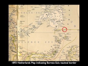 1893 Netherlands Map indicating Borneo-Sulu Nautical Border